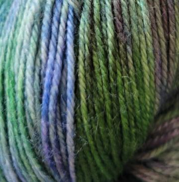 Yarns from Heaven Ruby 708 Dive with superwash merino wool and nylon and Hand Dyed and made in Canada.